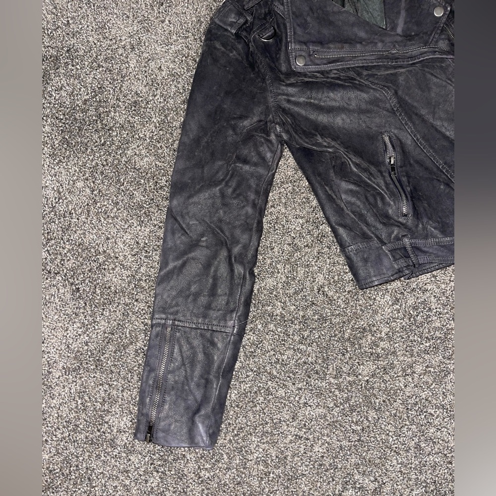 Thread Supply Gray/Black Leather Jacket - Small - image 4
